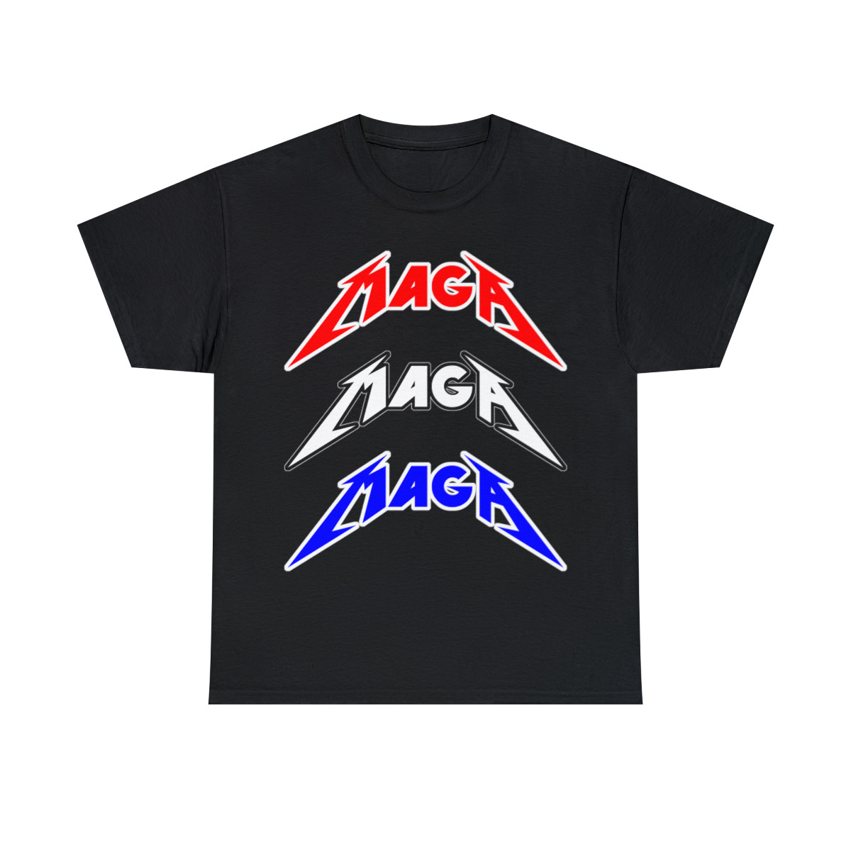 Ultra Red White and Blue MAGA Metallica Style Short Sleeve Tee