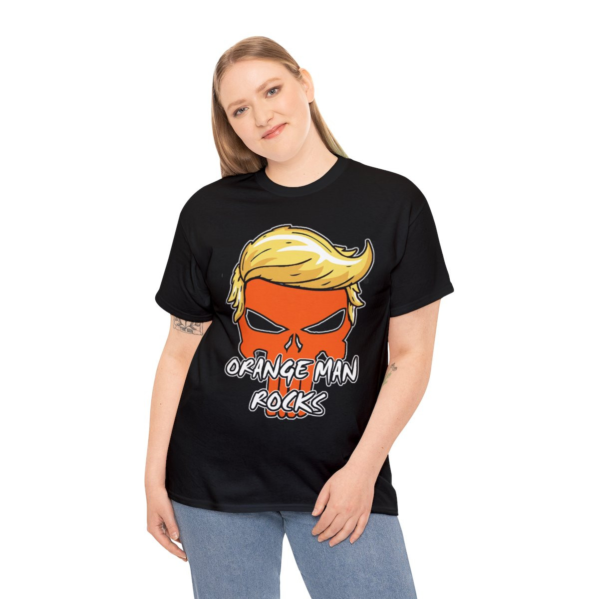 Donlald J Trump 2024 Orange Man Rocks Skull Unisex Short Sleeve Tee