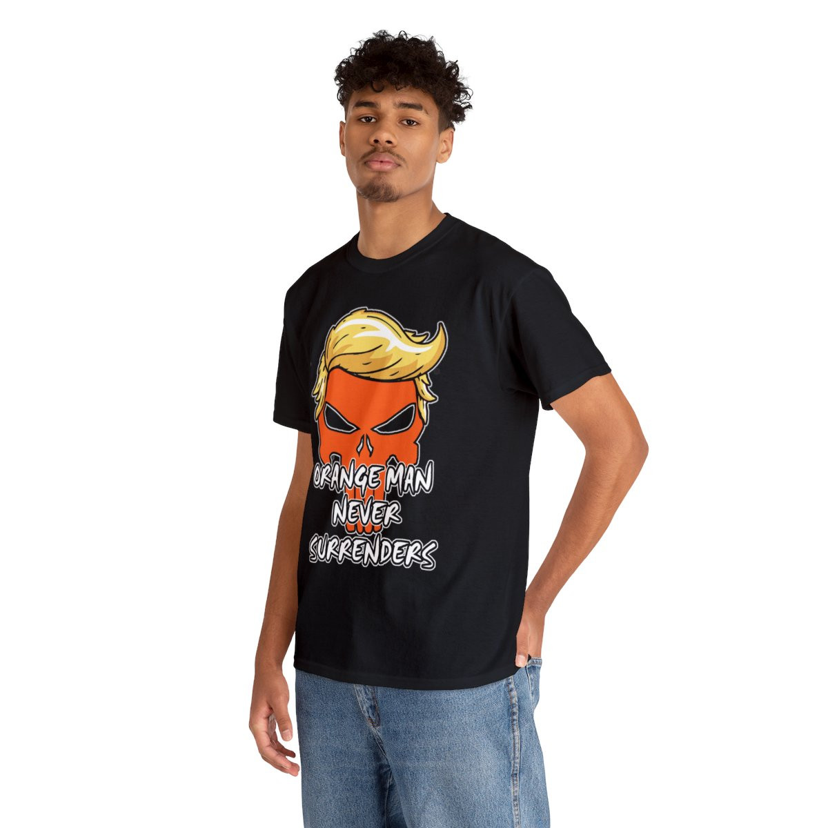 Donlald J Trump 2024 Orange Man Never Surrender Unisex Short Sleeve Tee