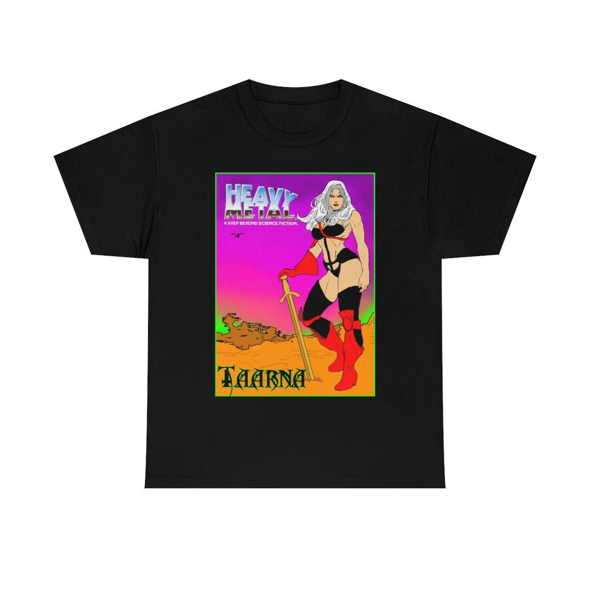 Heavy Metal movie Taarna in prple sunset Short Sleeve Tee