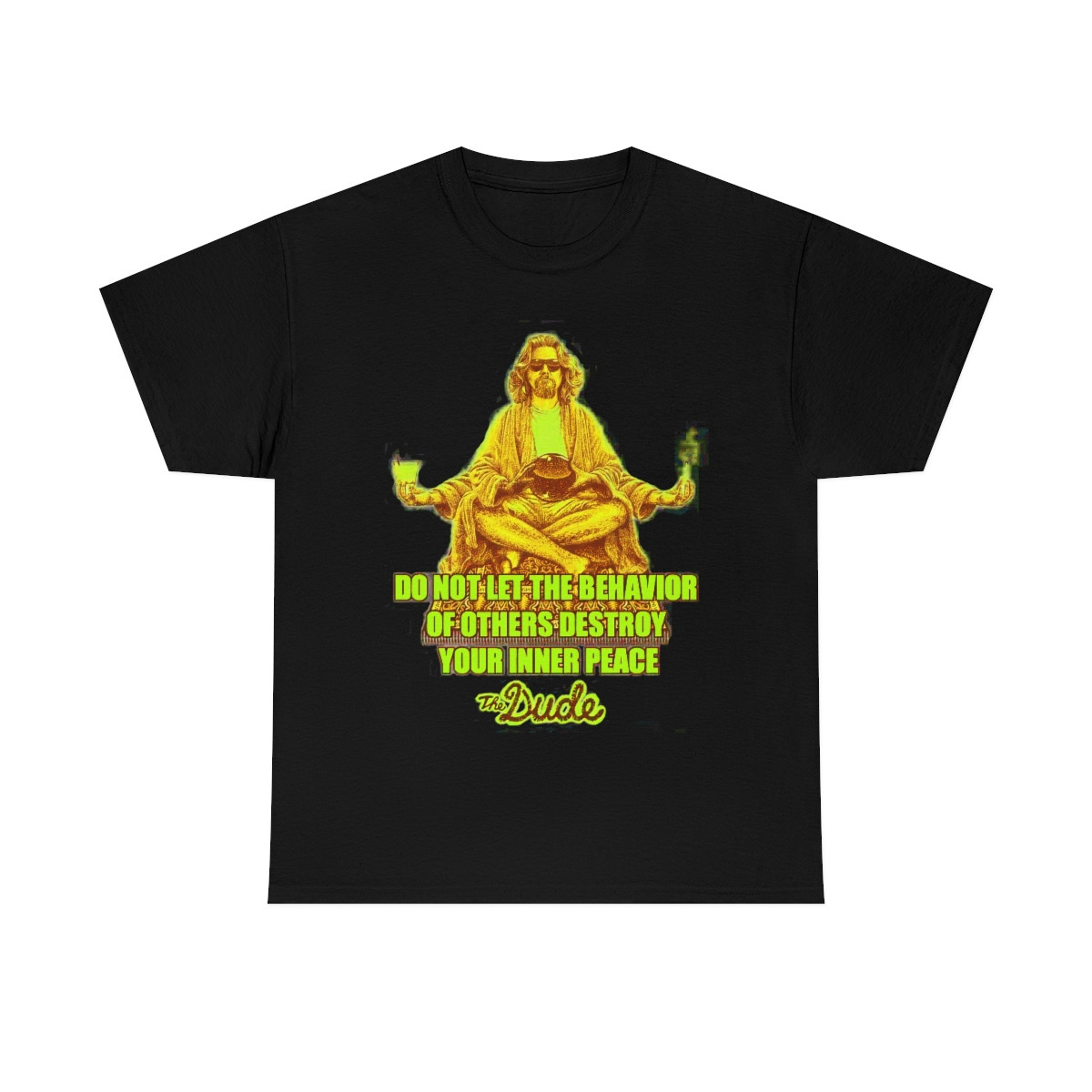 The Dude from The Big Lebowski in gold   short Sleeve Tee