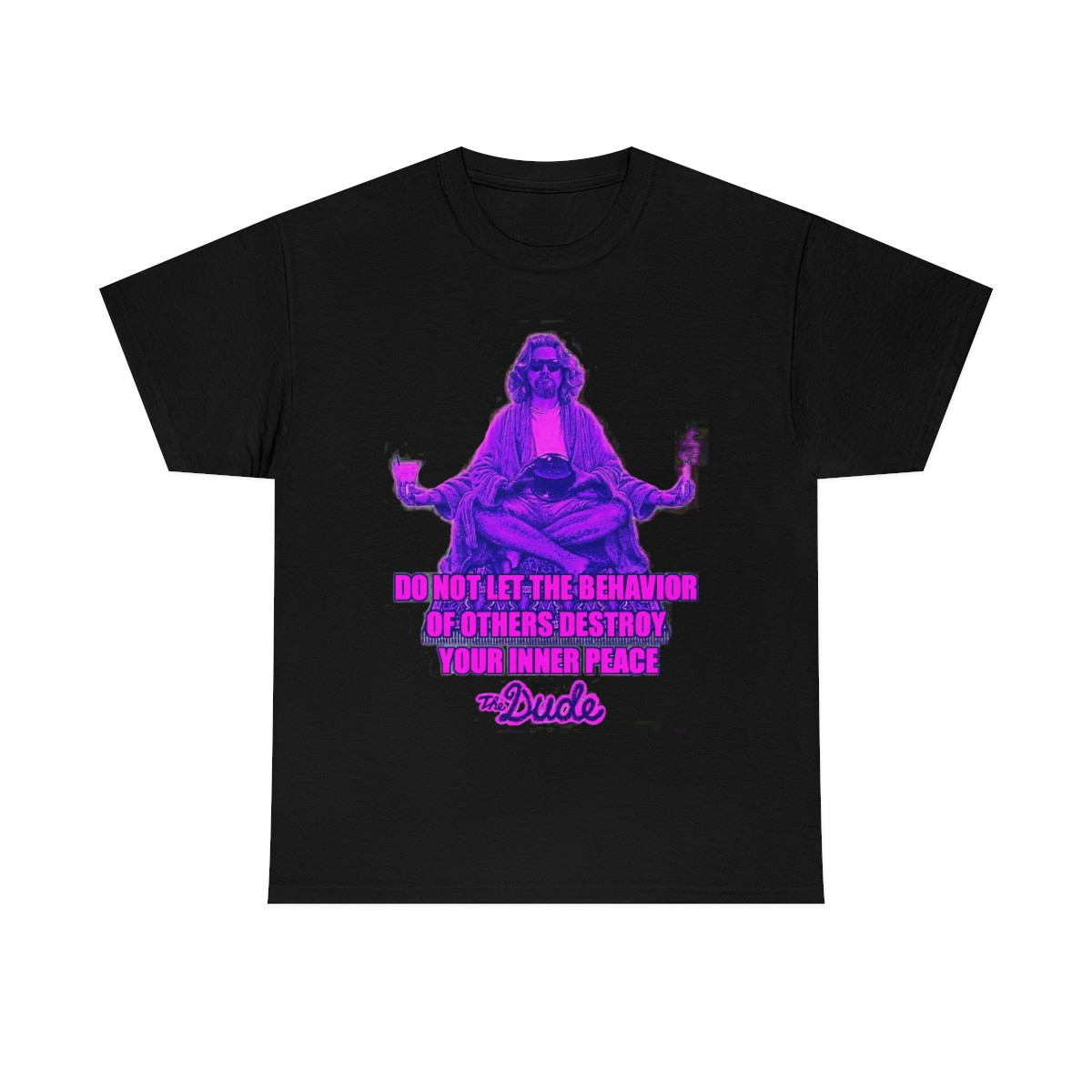 The Dude from The Big Lebowski in purple   short Sleeve Tee