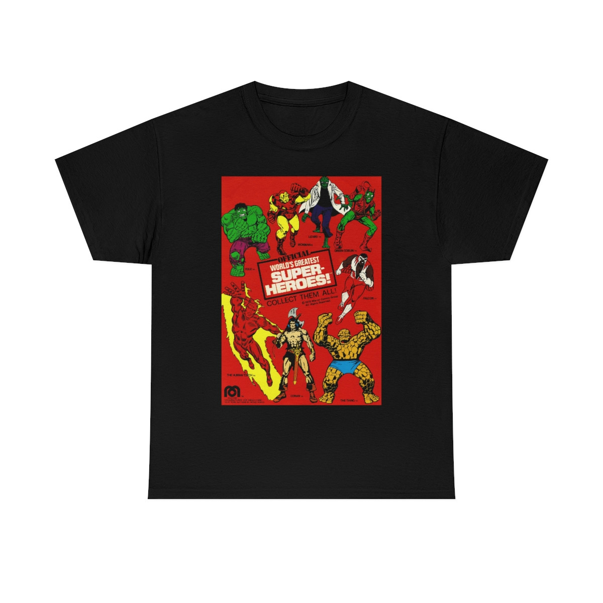 Mego action figure card back on Short Sleeve Tee