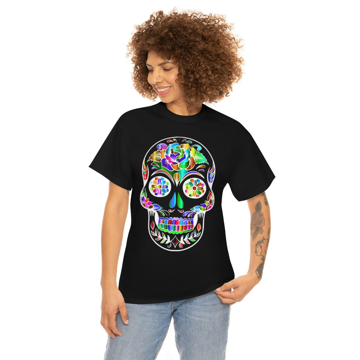 Cinco De Mayo Sugar Skull Unisex Heavy Cotton Tee