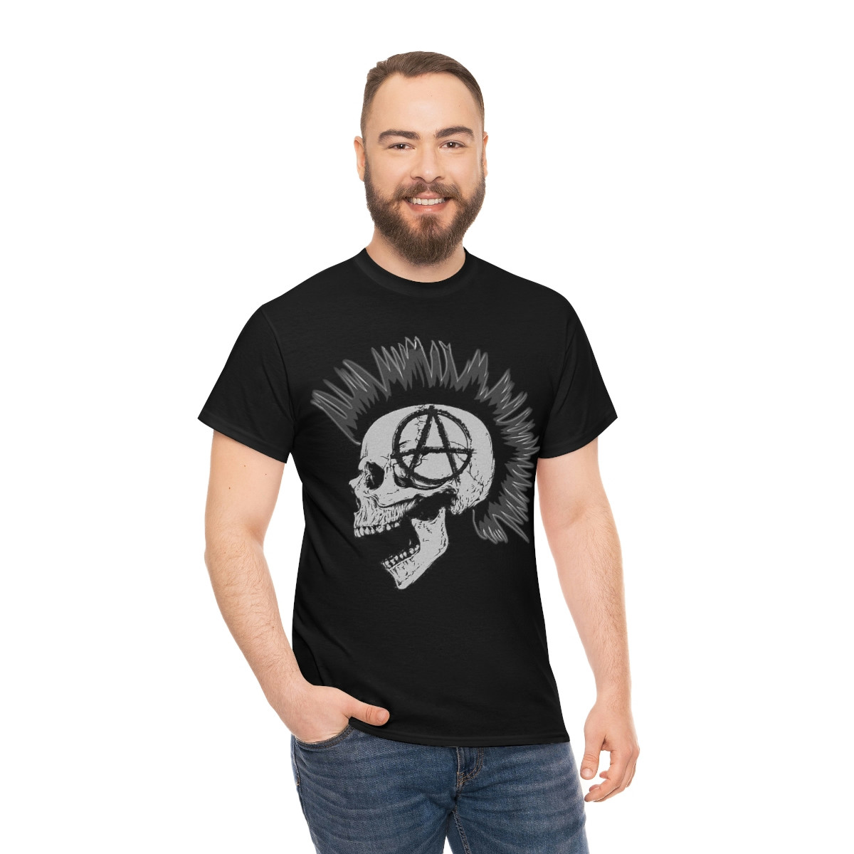 Anarchy Skull with a Mowhawk Short Sleeve Tee