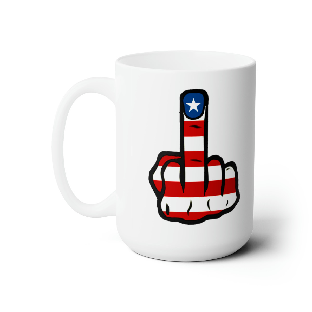 American Finger on white Mug 15oz