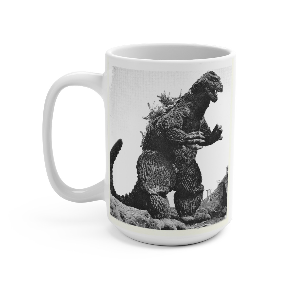 GODZILLA On White Mug 15oz