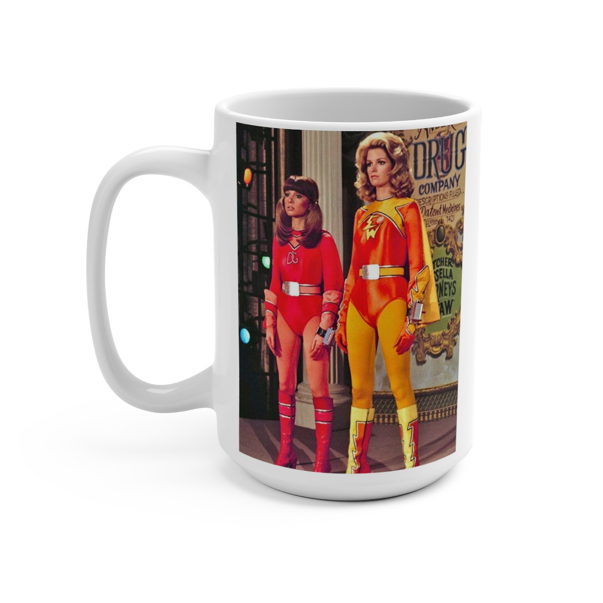 Electra Woman And Dyna Girl Short  White Mug 15oz