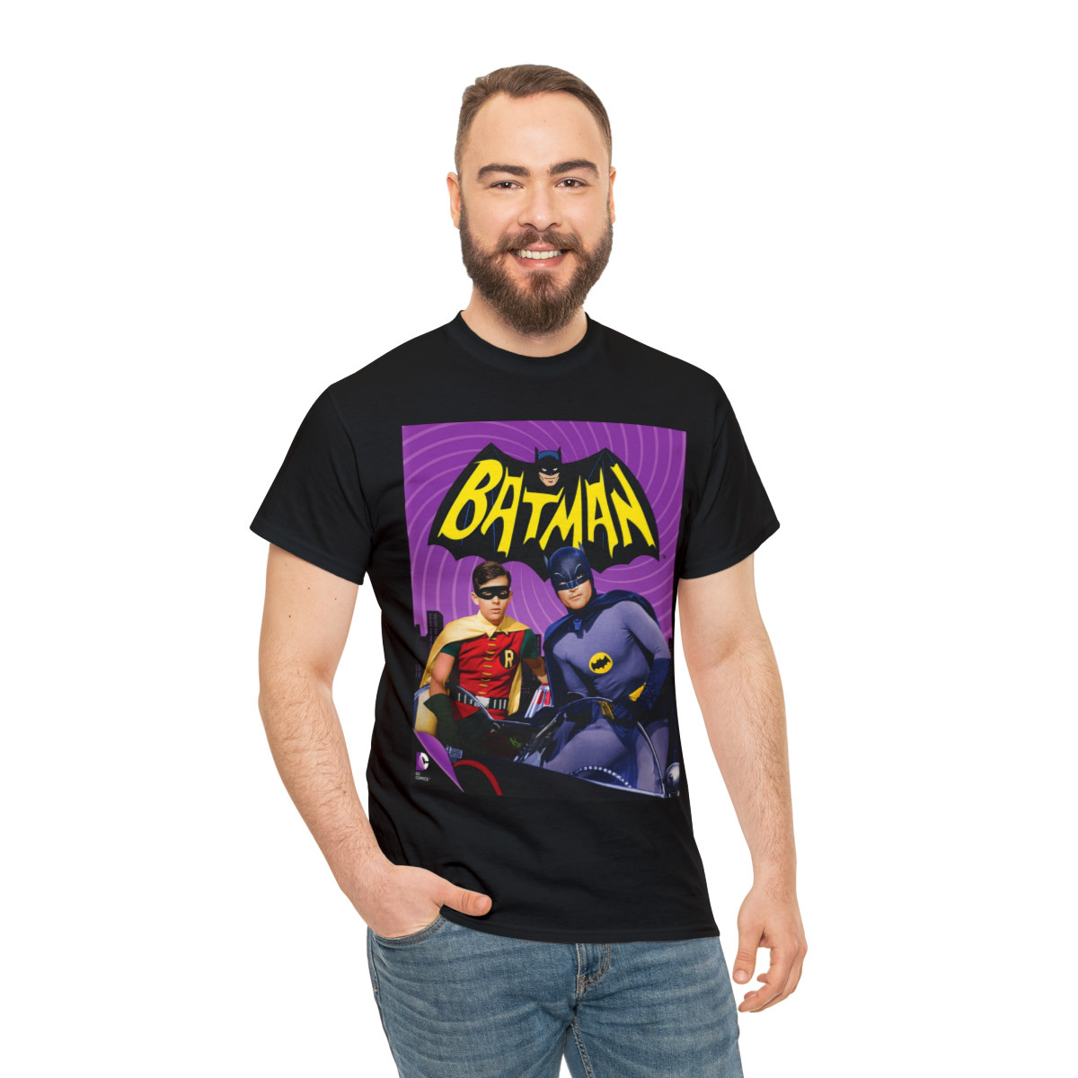 BATMAN 1966 Batman and Robin  Unisex Heavy Cotton Tee