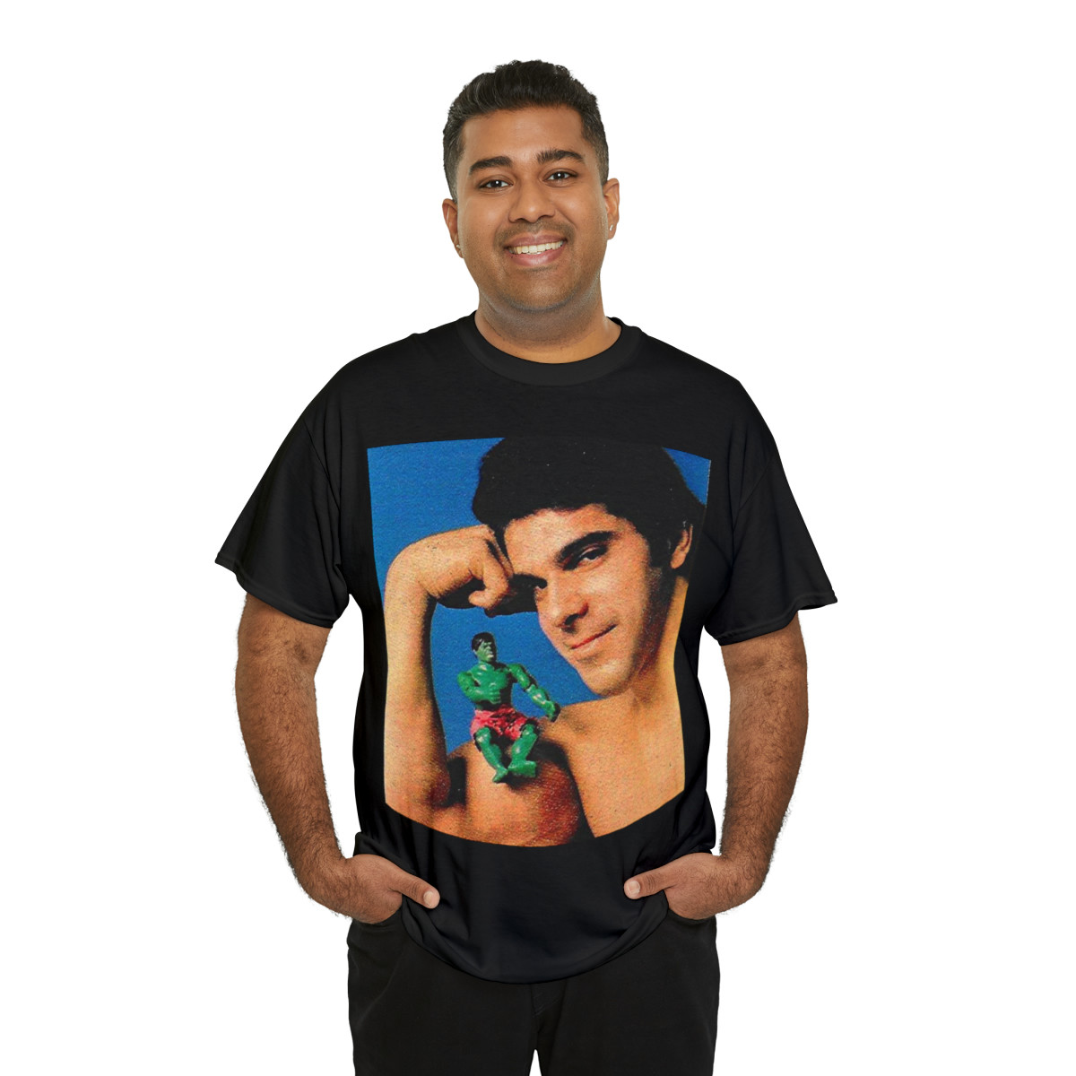 Big Lou Ferrigno, and his MEGO HULK action figure Men's Short Sleeve T Shirt