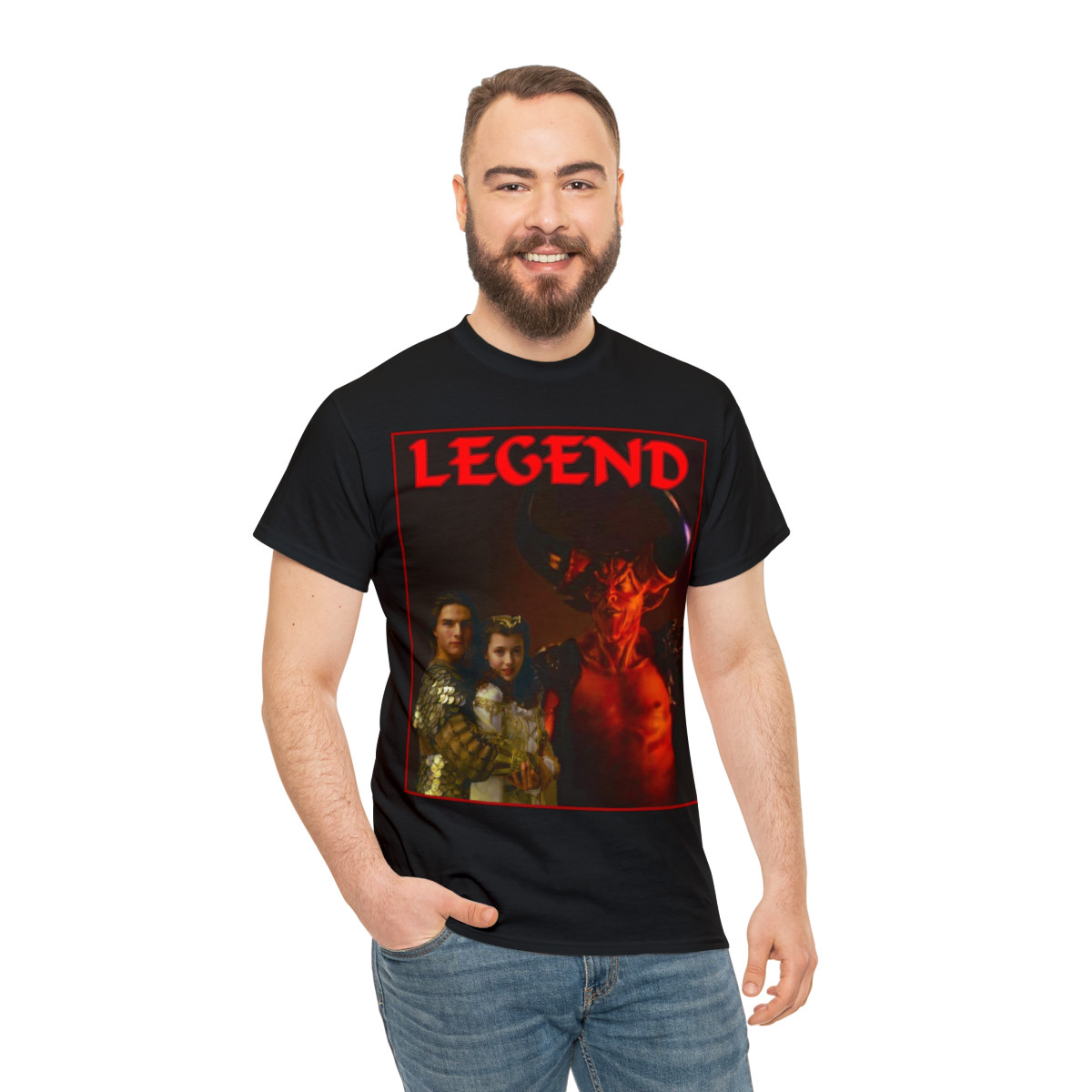 Legend the classic film Tim Curry as Darkness Tom Cruise Unisex Heavy Cotton Tee