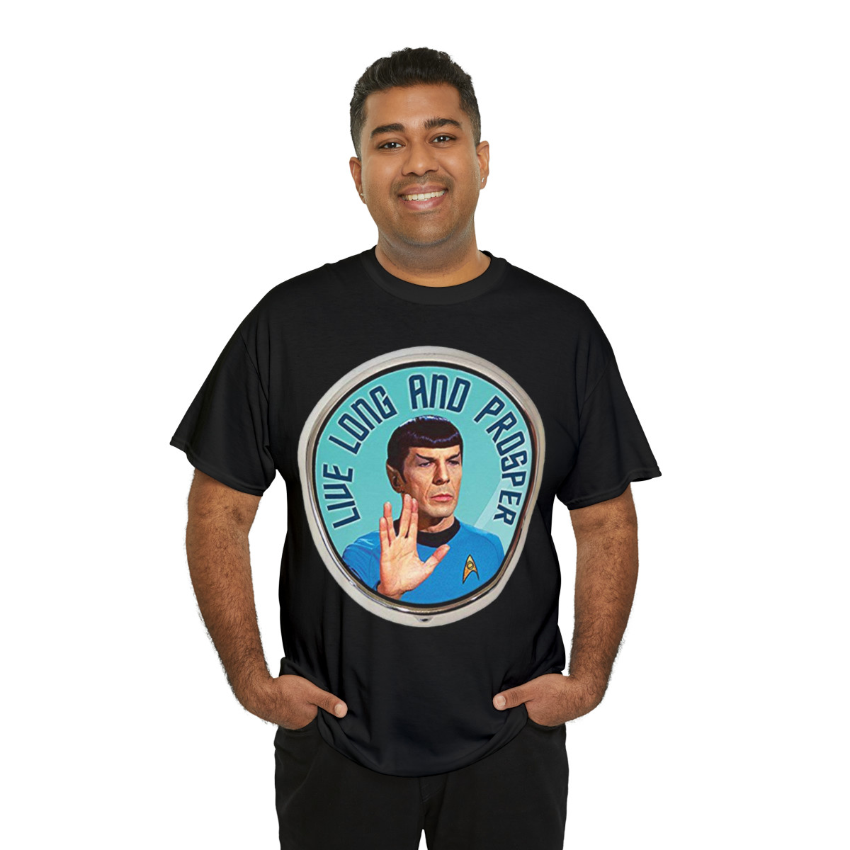 Mr. Spock Emblem Live Long and Prosper  Men's Short Sleeve T Shirt