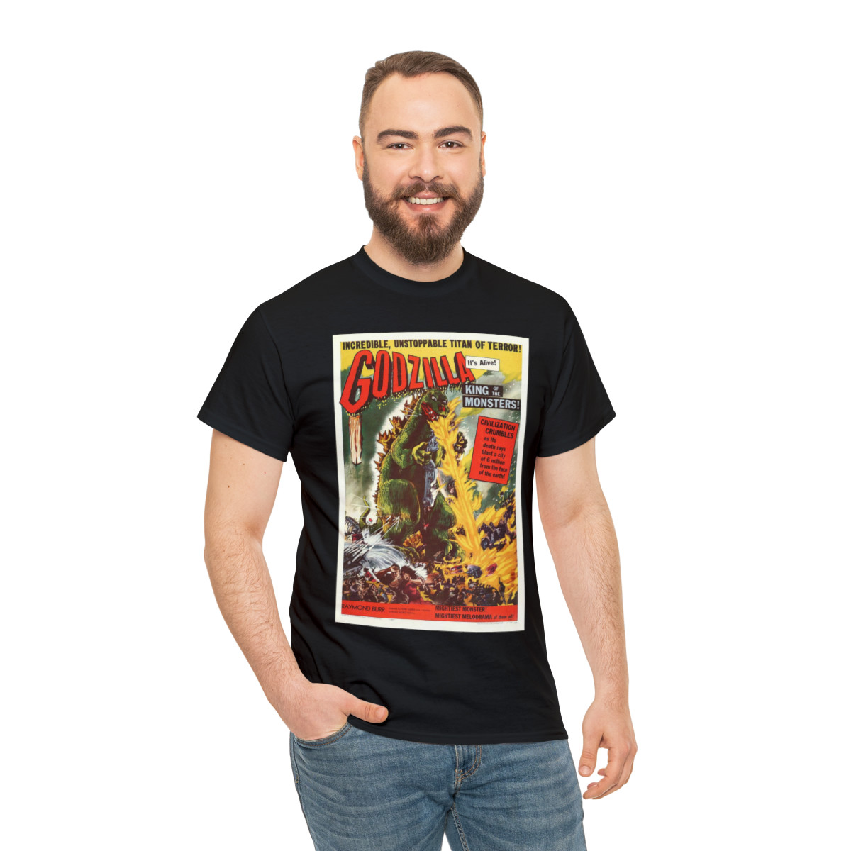 GODZILLA The Original Movie Poster  Unisex Heavy Cotton Tee