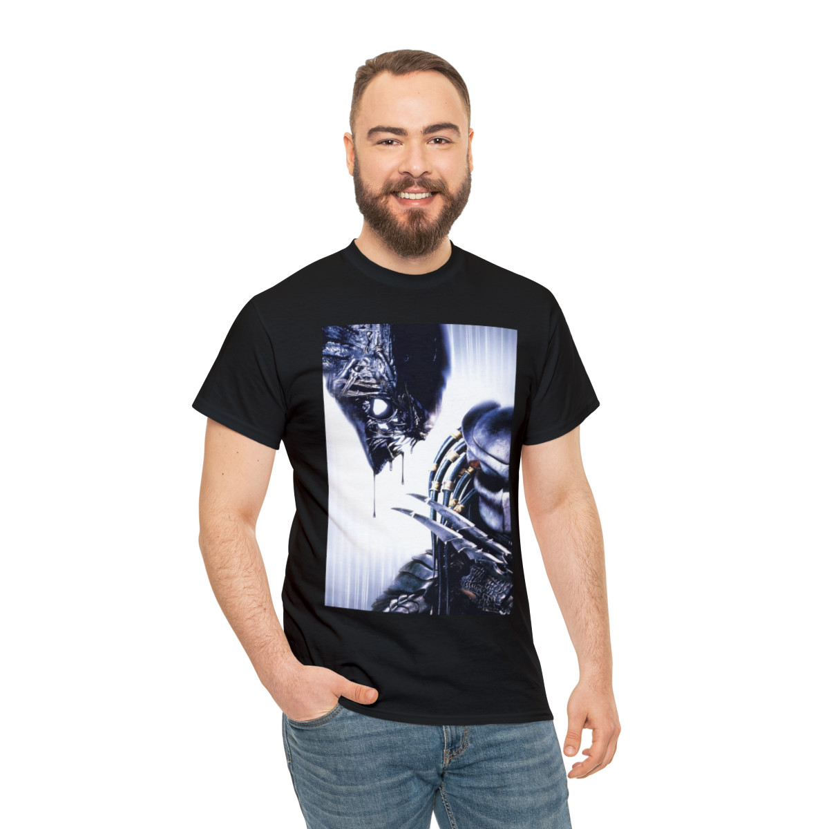 Alien Creature vs Predator  Unisex Heavy Cotton Tee