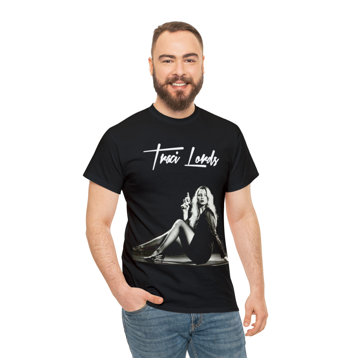 Pistol packin' Traci Lords Short Sleeve Tee