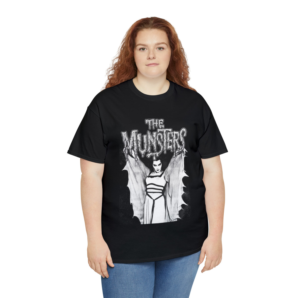 The Munsters logo and Lilly Munster Unisex Heavy Cotton Tee