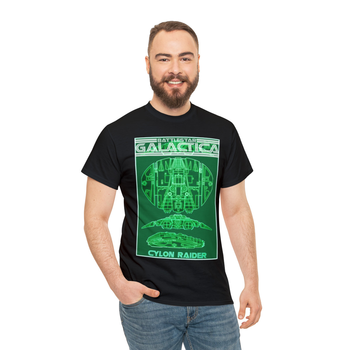 Battlestar Galactica Cylon Raider Unisex Heavy Cotton Tee