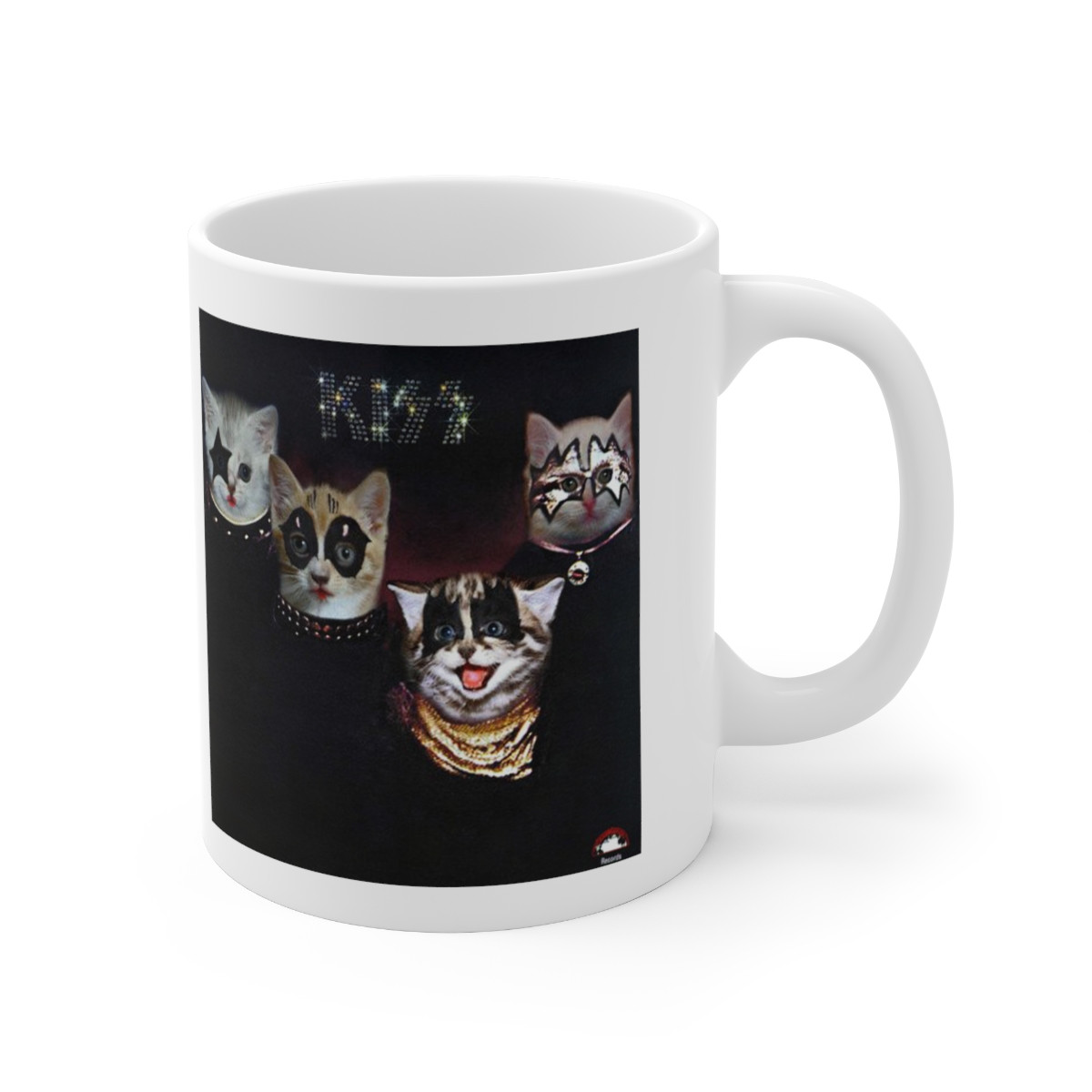 KISS Kittens 1st record Cat Rock all night  Mug 11oz