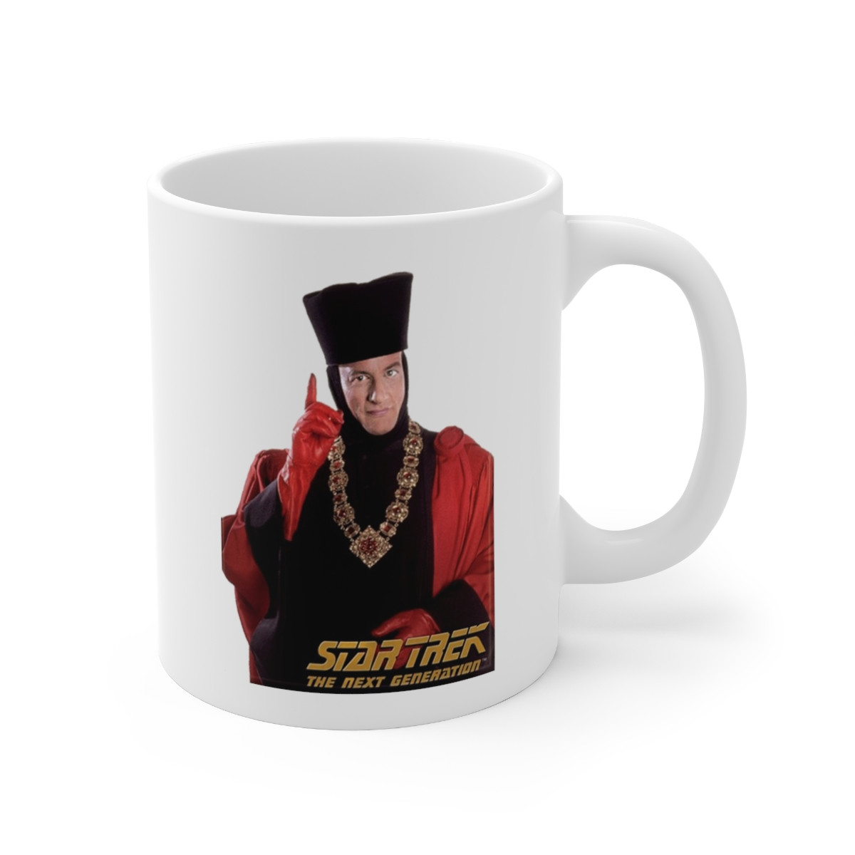Star Trek Q as the Judge  Mug 11oz
