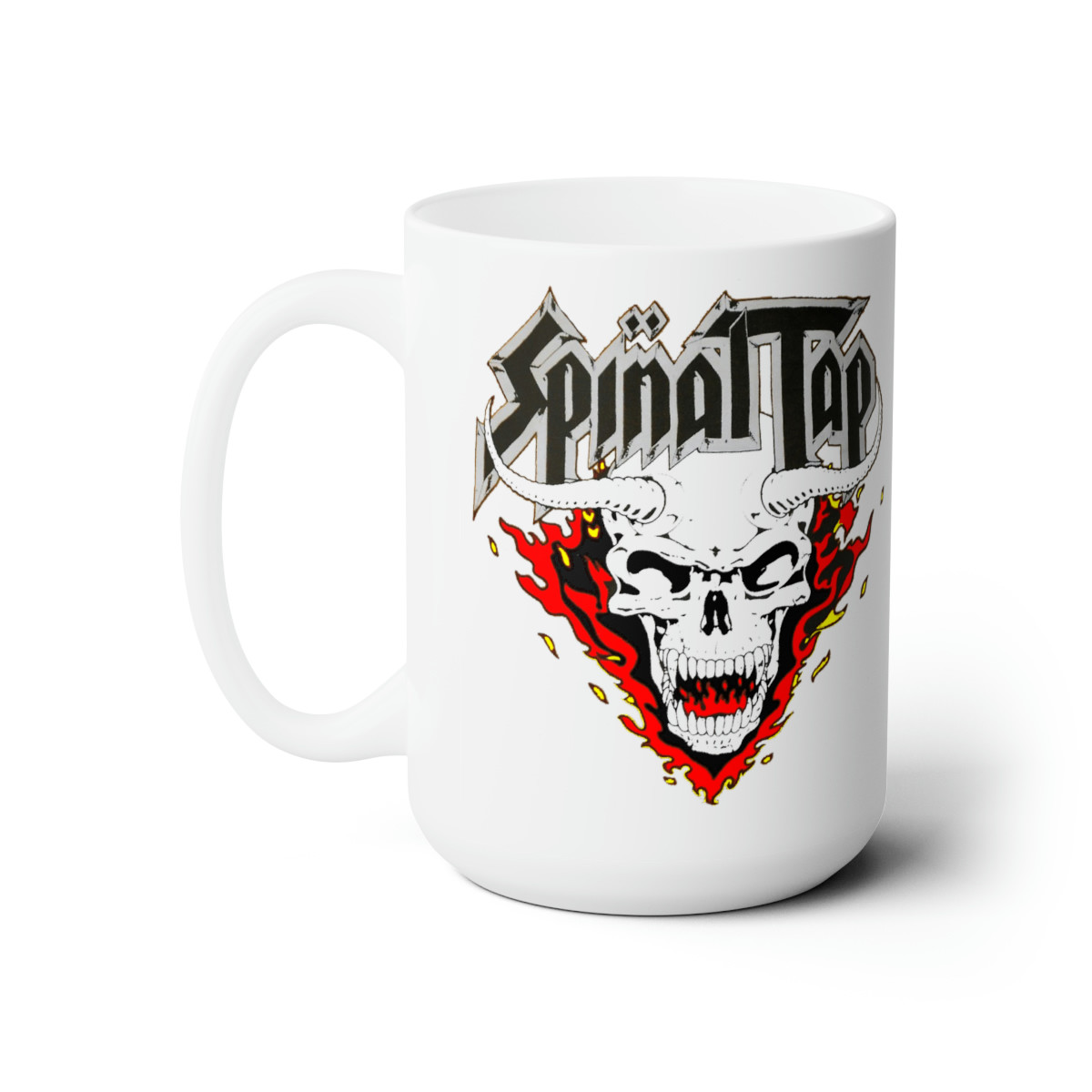Spinal Tap Skull n flames Mug 15oz