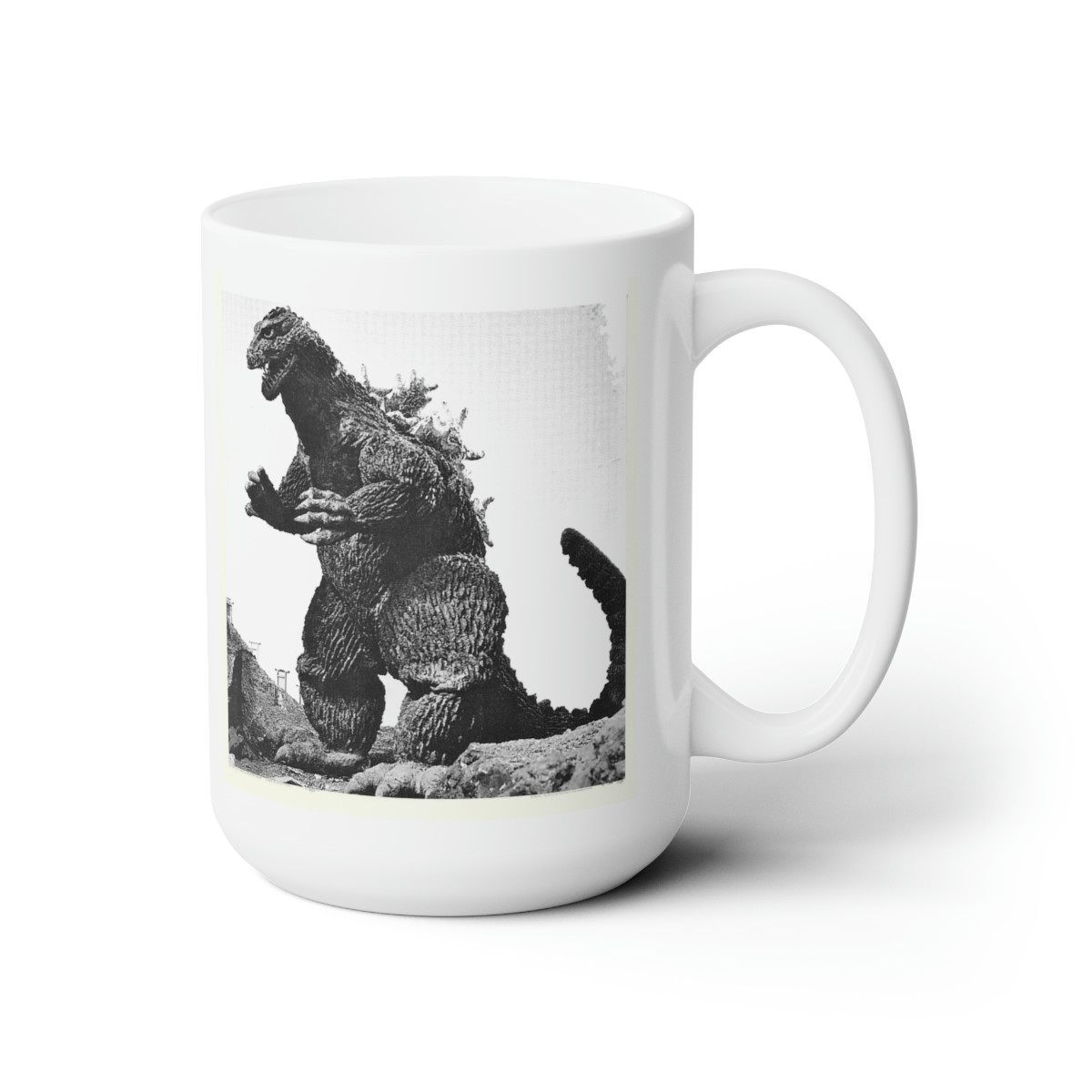 GODZILLA On White Mug 15oz