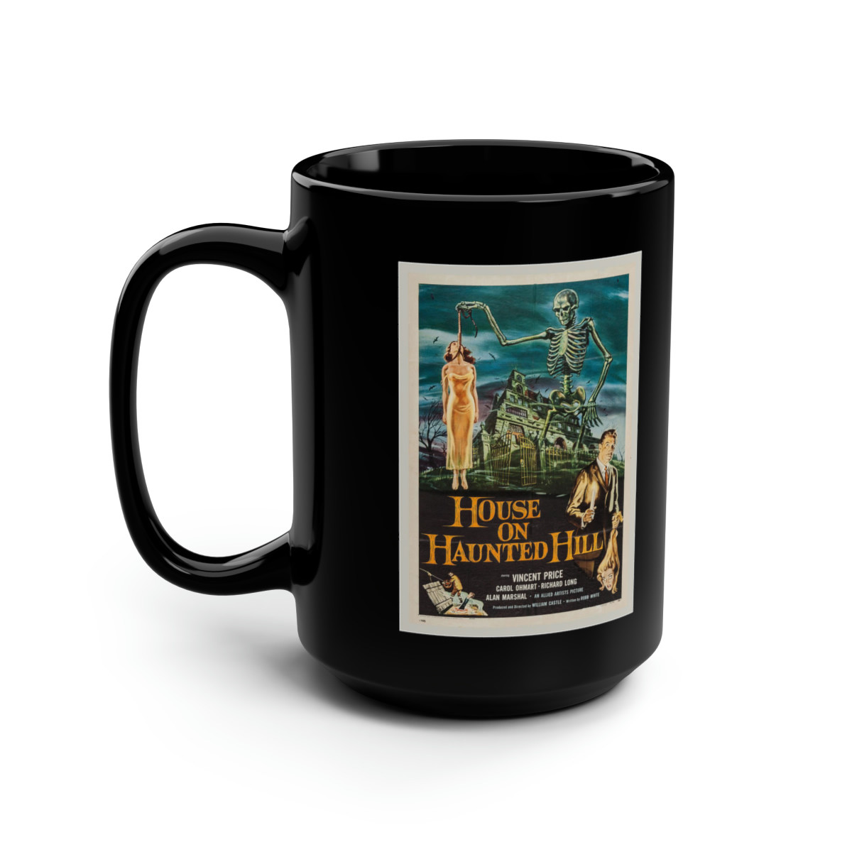 House On Haunted Hill Poster  Black Mug 15oz