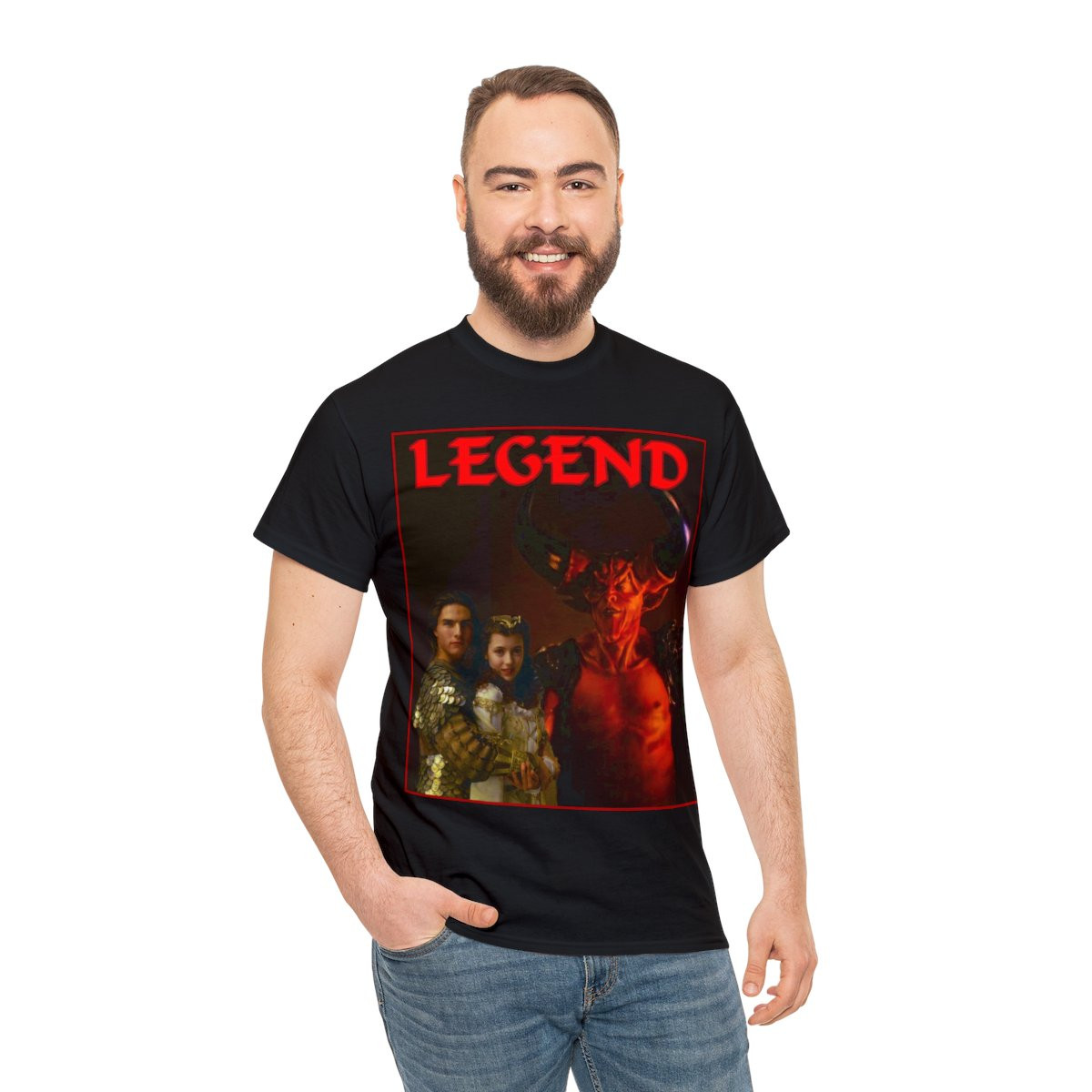 Legend the classic film Tim Curry as Darkness Tom Cruise Unisex Heavy Cotton Tee