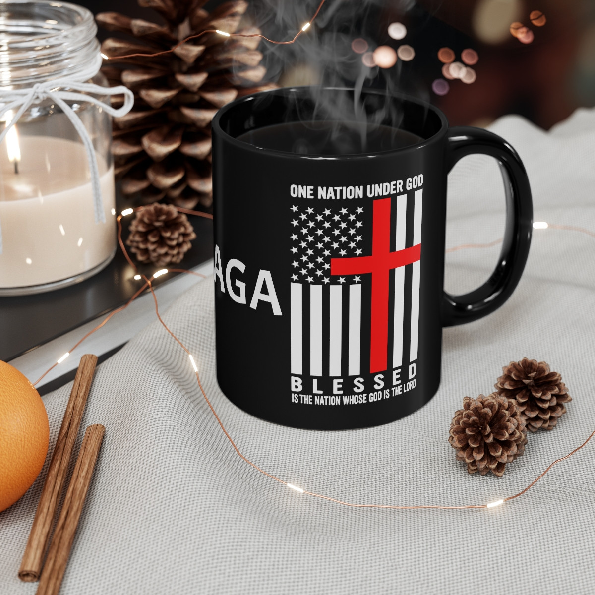 MAGA One Nation Under GOD - 11oz Black Mug