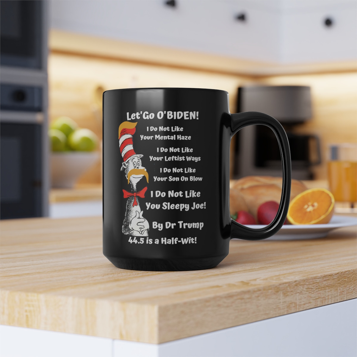 Dr. TRUMP and O'BIDEN 44.5 -  Black Mug, 15oz