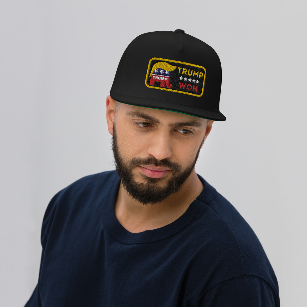 Trump Won Patch Look Flat Bill Cap