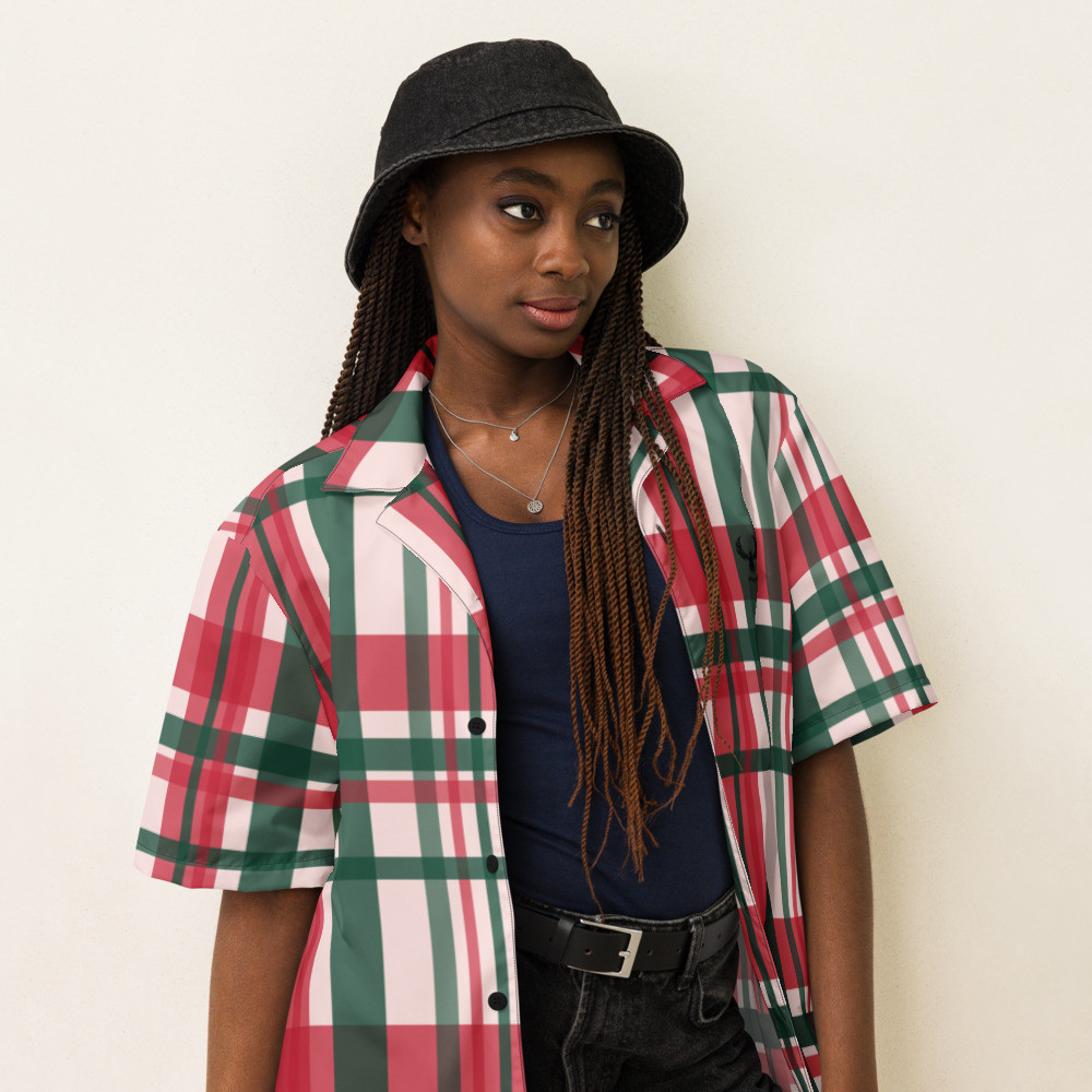 Plaid Rosso e Verde Re-Mixed Unisex Shirt