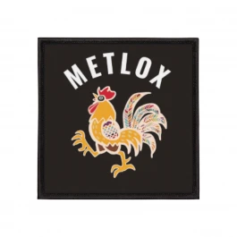 METLOX MANHATTAN BEACH OLD SCHOOL Colorful Rooster Iron-On Patch for Jackets & Bags