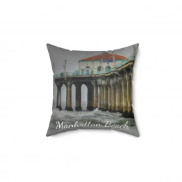 Manhattan Beach California - Spun Polyester Square Pillow