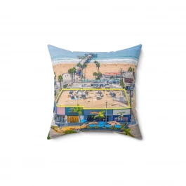 Manhattan Beach California - Spun Polyester Square Pillow