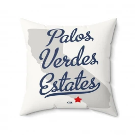 Palos Verdes Estates California Map - Faux Suede Square Pillow