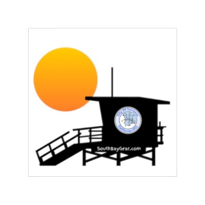 Torrance Beach California Transparent Outdoor Stickers, Square, 1pc