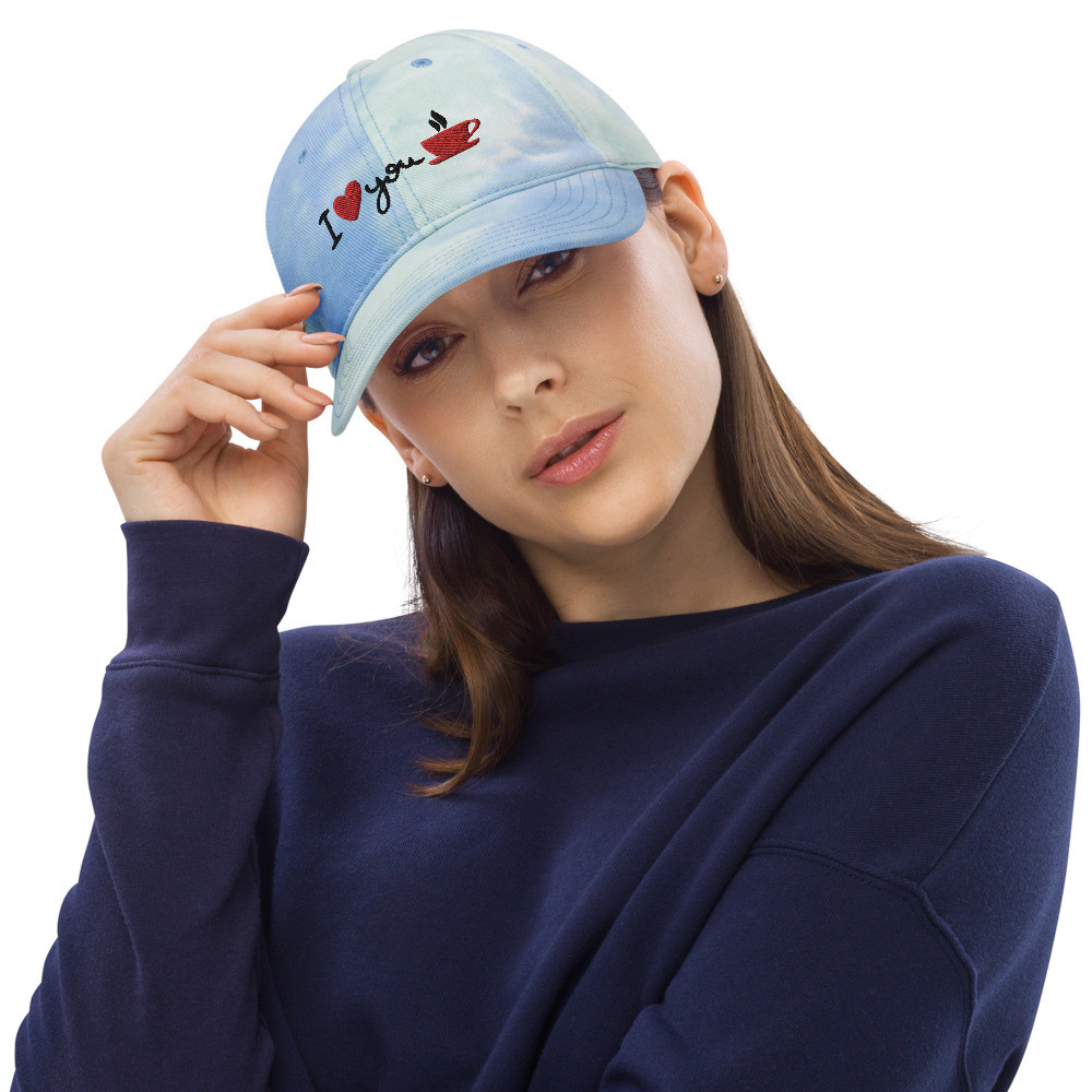 I Love You Hot Coffee - Tie dye hat