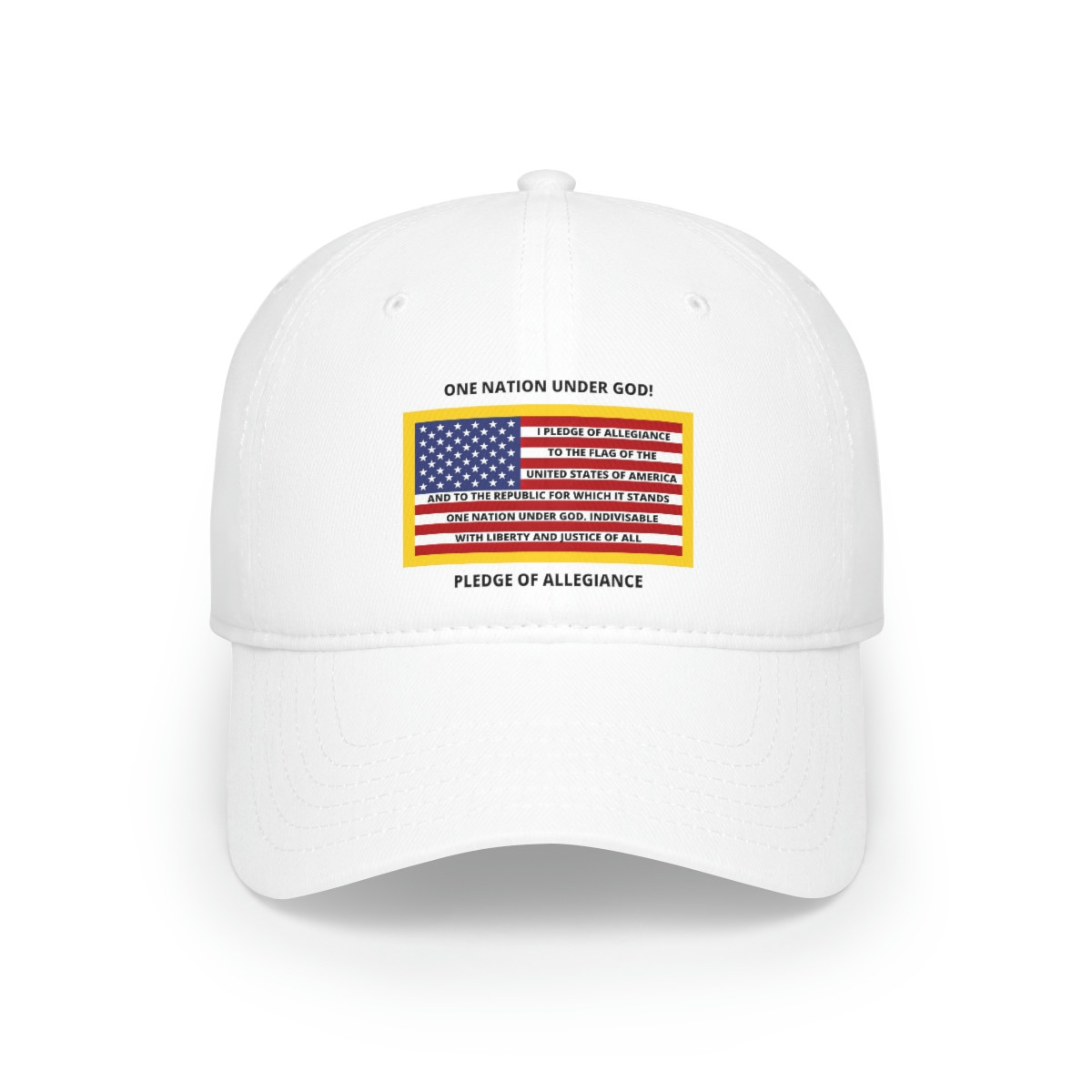 One Nation Under GOD / Pledge of Allegiance / Low Profile Baseball Cap