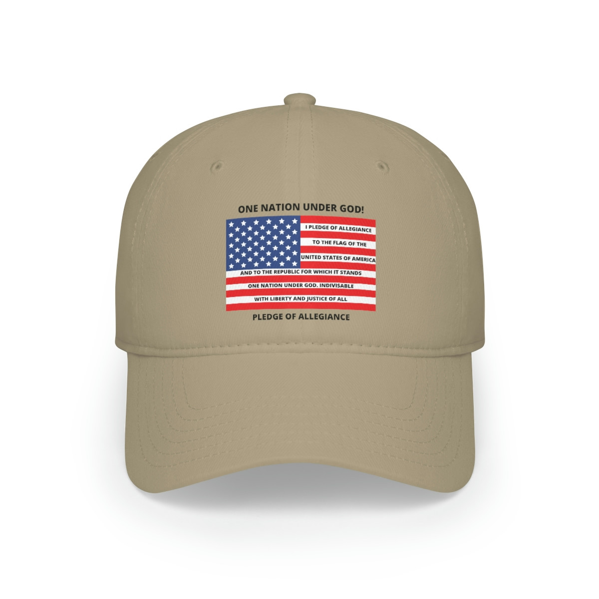 Pledge of Allegiance One Nation under GOD! Low Profile Baseball Cap