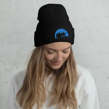 Cuffed Beanie blue circle