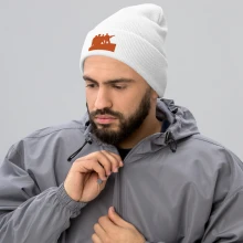 Cuffed Beanie orange silhouette