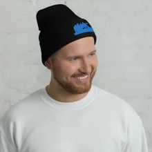 Cuffed Beanie blue silhouette