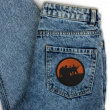 Embroidered patches orange circle
