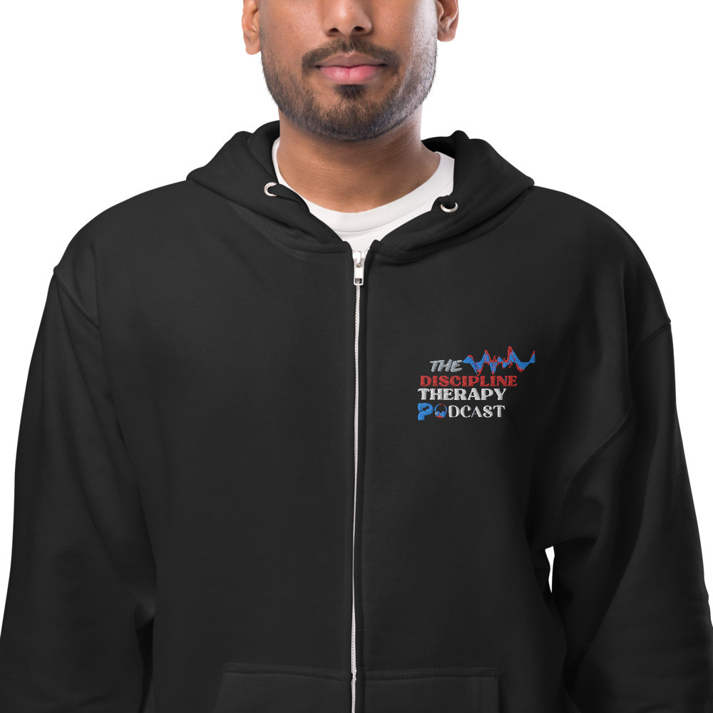 Unisex fleece zip up "DISCIPLINE THERAPY" hoodie