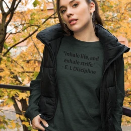 Unisex Long Sleeve 'inhale life, exhale strife' Tee