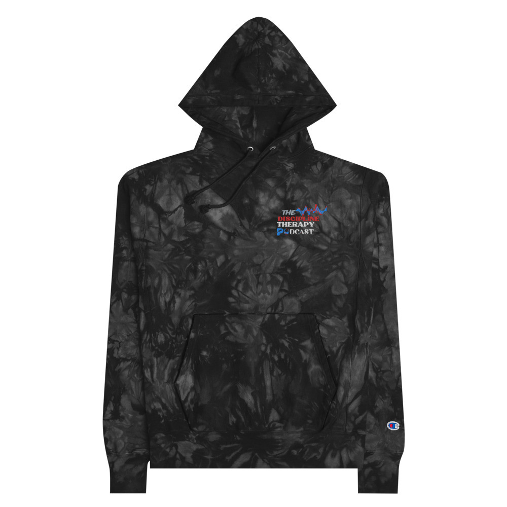 Unisex Champion 'discipline therapy' tie-dye hoodie