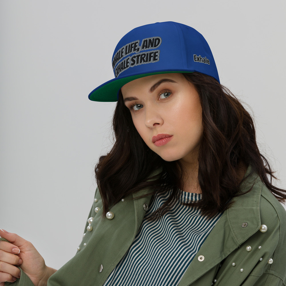 Flat Bill 'inhale life, exhale strife' Cap