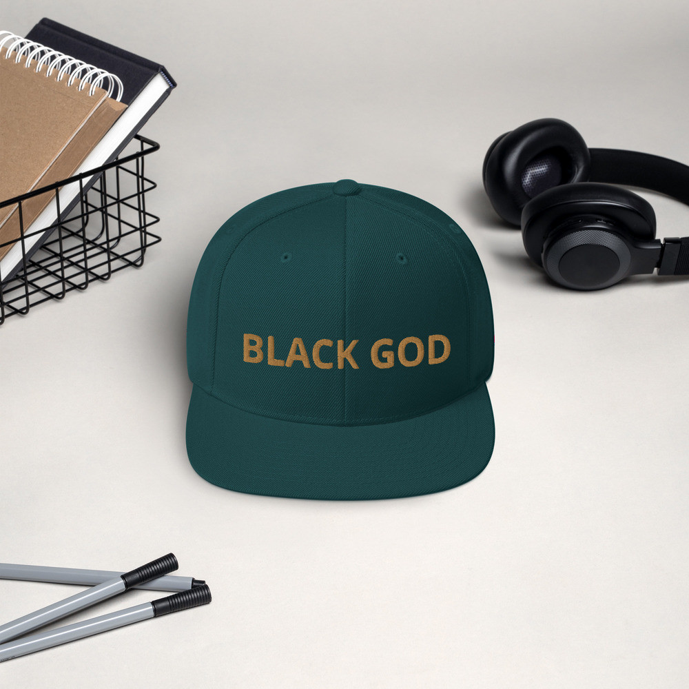 "BLACK GOD" snapback hat