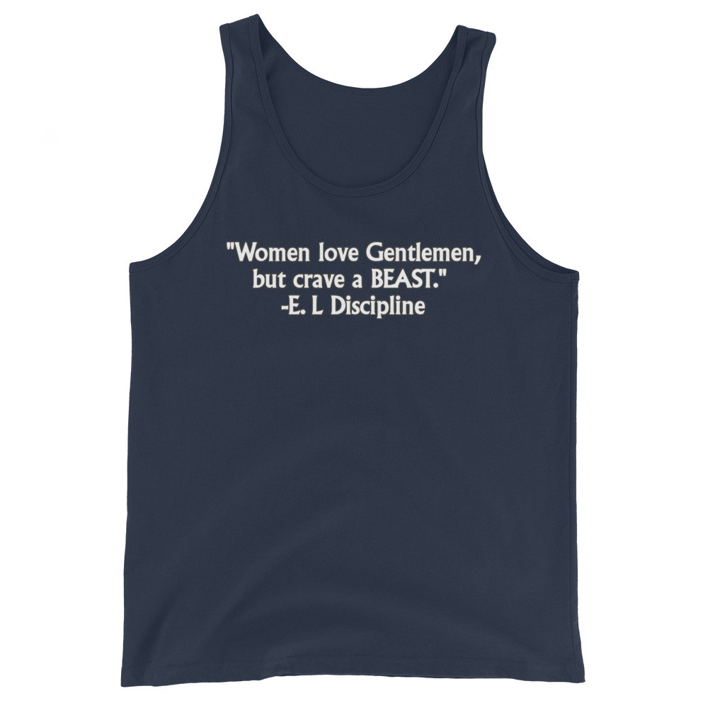 'The Seduction of Discipline' (book quote by E. L Discipline) Unisex Tank Top