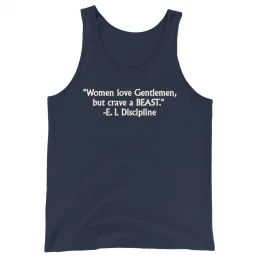 'The Seduction of Discipline' (book quote by E. L Discipline) Unisex Tank Top